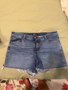 GAP Light Blue Denim Frayed Hem Shorts